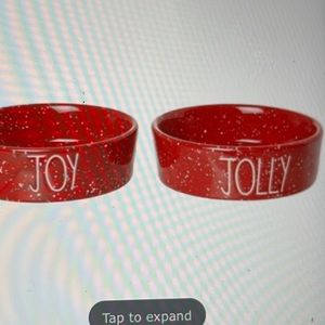 Rae Dunn Red white speckle joy / jolly bowl NEW BNIB